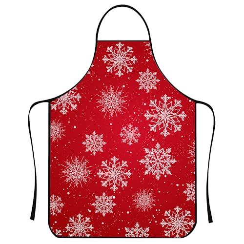 Christmas Snowflakes Apron for Men Women Kids - Holiday Kitchen Cooking & Baking