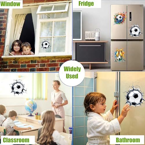 USA Soccer 2026 Window Clings Stickers - 4 Sheets Reusable Static Decals