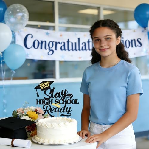 Middle School Graduation Cake Topper - Slay High School Ready
