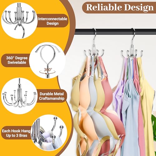 Stackable Bra & Tank Top Hanger - 2 Packs, 16 Hooks, Stainless Steel