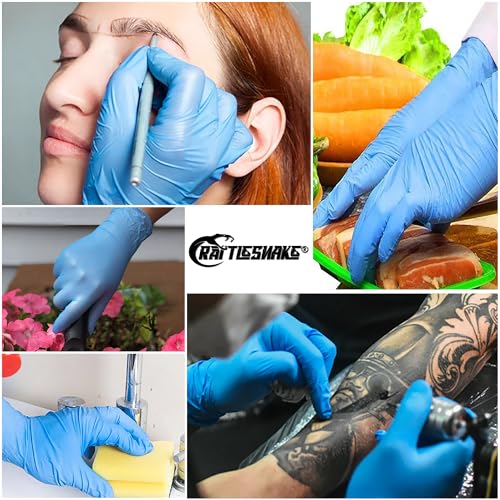 Rattlesnake Blue Textured Nitrile Gloves - 4 Mil, Latex-Free, Disposable (Pack of 100)