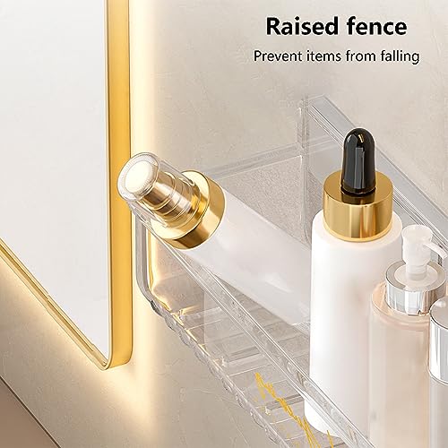 Pilarmuture Transparent Acrylic Shower Caddy - Wall Mounted Floating Shelf