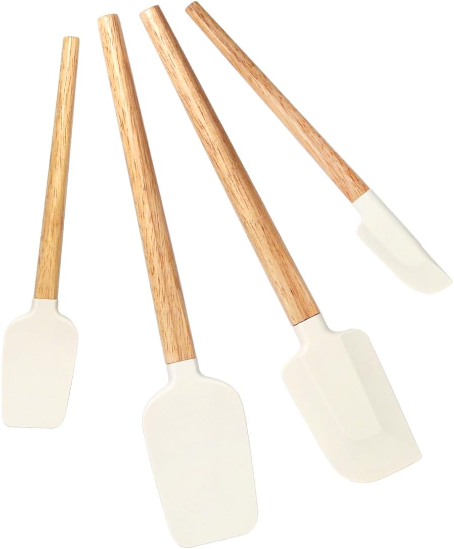 Silicone Spatula Set - Food Grade Rubber Cooking Utensils | 4-Piece Nonstick Heat Resistant Up to 600°F