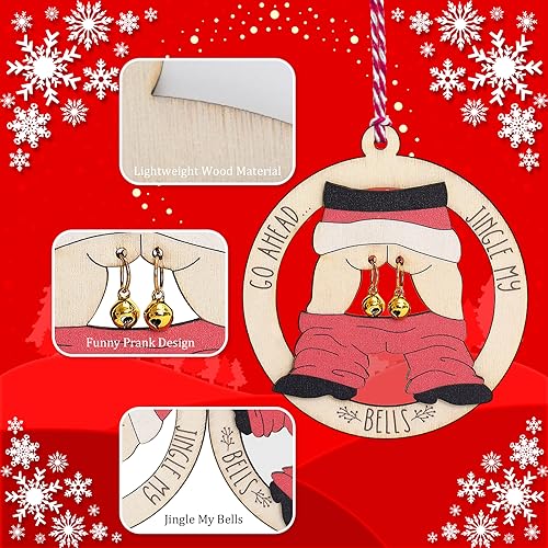 Funny Santa Claus Wooden Christmas Ornaments - 3.93" Hanging Decor