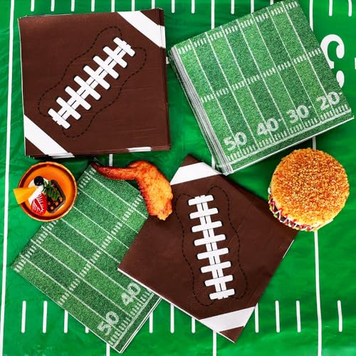 Football Party Supplies - 50 PCS Disposable Napkins (6.5 Inch) for Game Day