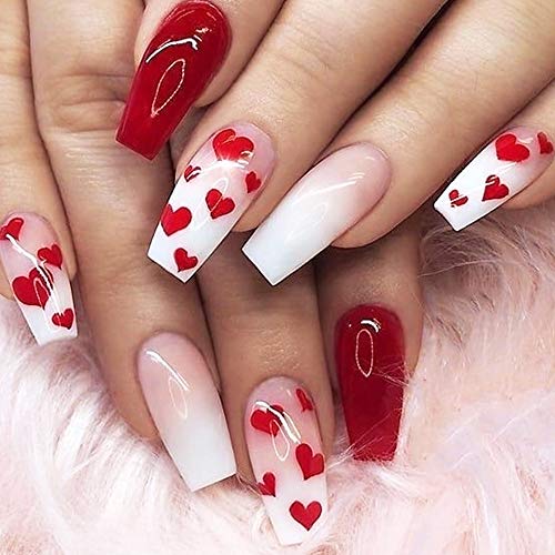 SeBeauty Red Nail Art Glitter Sequins 12-Grid 3D Valentine Charms