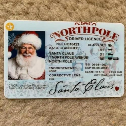Santa Claus Lost Driver's License Christmas Ornament - Fun Sleigh ID Card