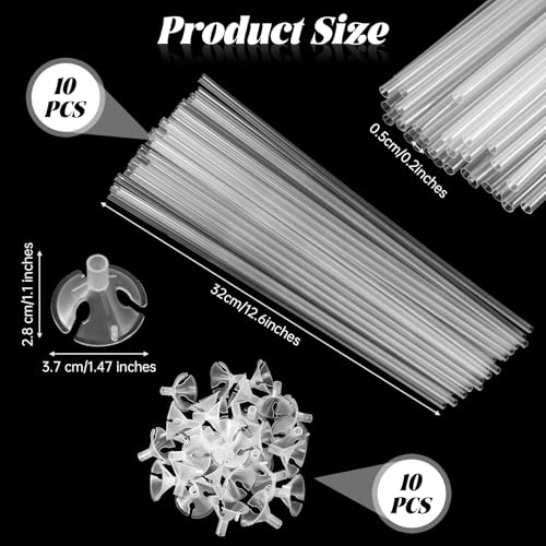 30 Pcs Transparent Balloon Sticks with Bases - IANFAN