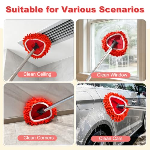 4 Pack Chenille Mop Head Replacements for O-Cedar EasyWring