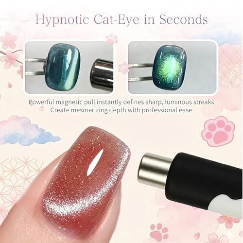 Cat Eye Gel Nail Magnet Stick - Cute Paw Tool with Heart & Bunny Tips
