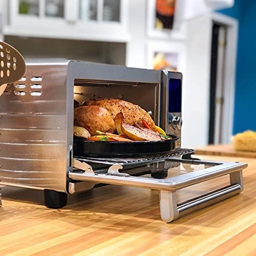 Nuwave Bravo Air Fryer Toaster Oven - 12-in-1 Convection Cooking | 30-QT XL Capacity, Brushed Stainless Steel