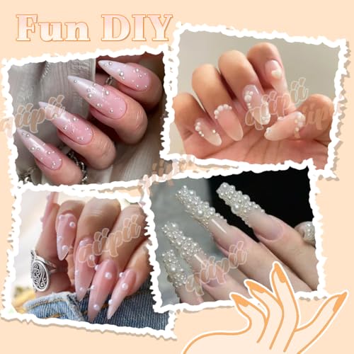 qiipii 7500PCS 2mm White Flatback Half Pearls for Crafting and Nail Art