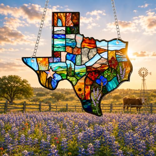 Centoleo Texas Suncatcher Ornament for Window Decor - Texas Gifts for Women