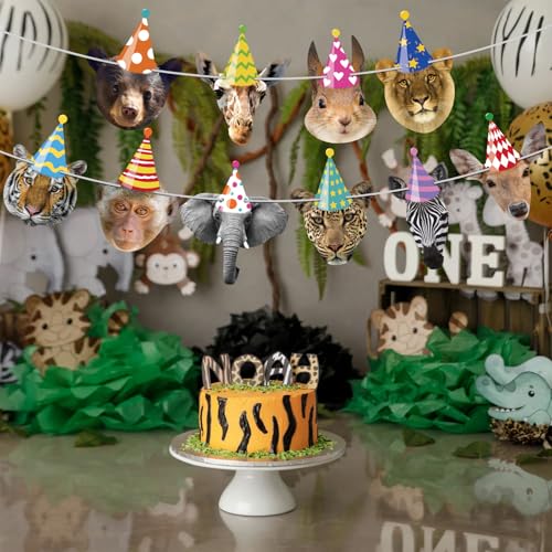 Safari Animals Birthday Banner - Jungle Party Decoration