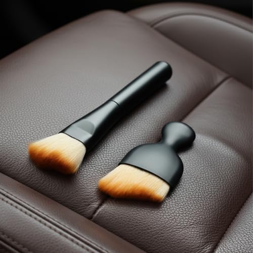 3-Piece Car Detailing Brush Set - Soft Microfiber Dust Brushes