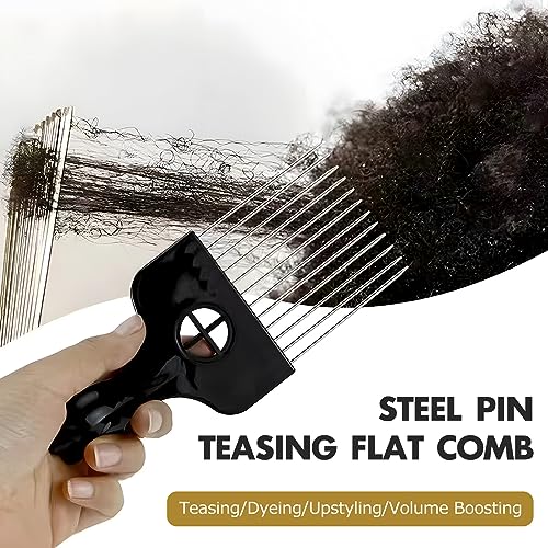 Kootinn 3-Piece Stainless Steel Afro Hair Pick Set with Fist Handle