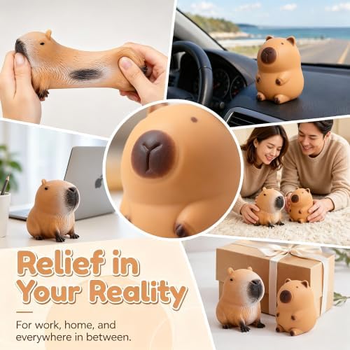 JIAHO Capybara Stress Balls - Cute Animal Fidget Toys for Anxiety Relief