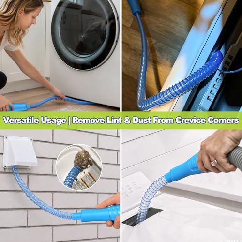 Sealegend Dryer Vent Cleaner Kit - Flexible Vacuum Hose & Brush (Blue)