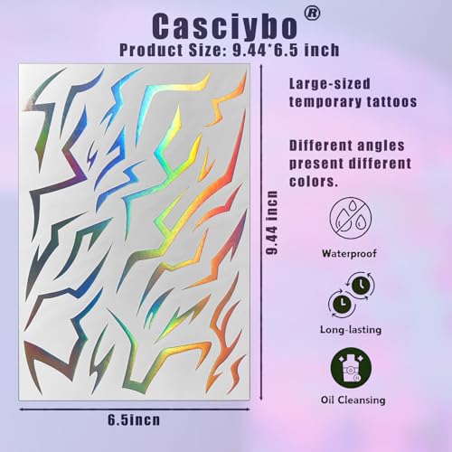 Casciybo Dark Fantasy Temporary Tattoos Rune Makeup Stickers for Cosplay