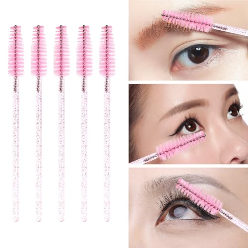 Tbestmax 100 Pcs Disposable Mascara Wands & Eyelash Spoolie Brushes