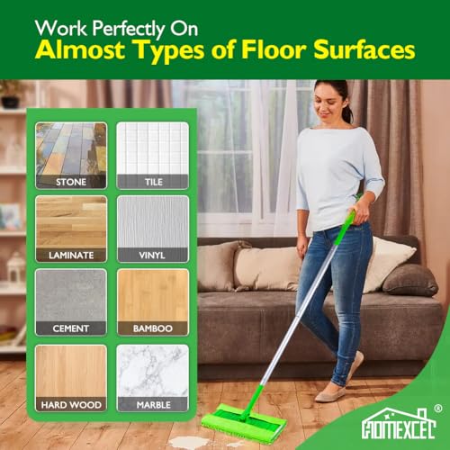 HOMEXCEL 10 Pack Microfiber Mop Pads - Compatible with Swiffer Sweeper