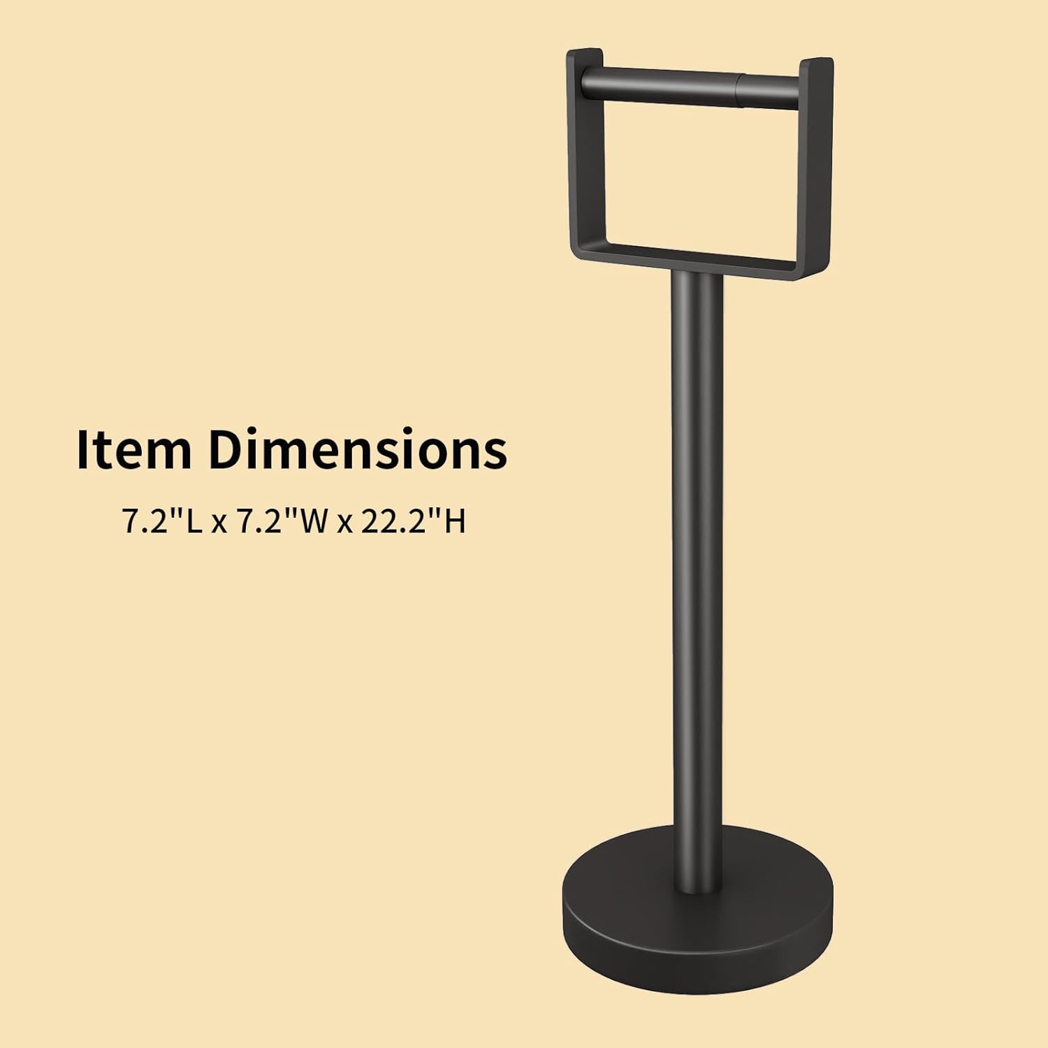 YUMORE Heavy Duty Toilet Paper Holder Stand - Extra-Weighted Base, Stainless Steel, Matte Black
