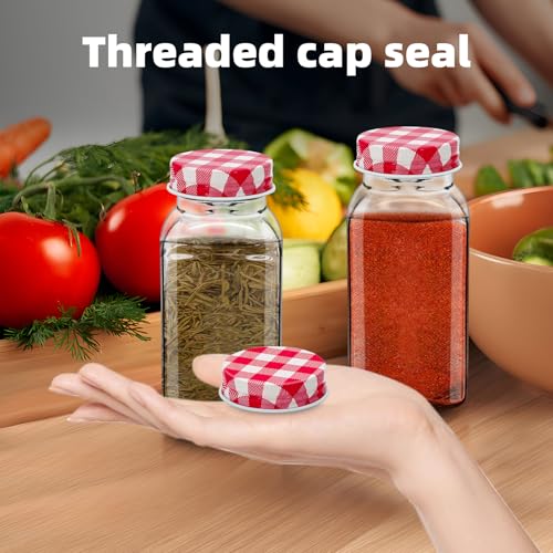 10 Pcs Iron Spice Jar Lids - Airtight Replacement Caps for 4 oz and 6 oz Square Jars