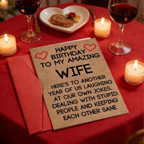 Funny Birthday Card for Wife - Dual-Occasion Greeting Card