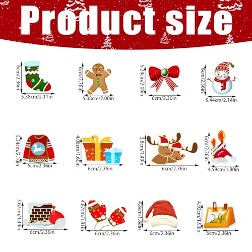 12-Pack Christmas Cupcake Toppers - Festive Cake Decorations
