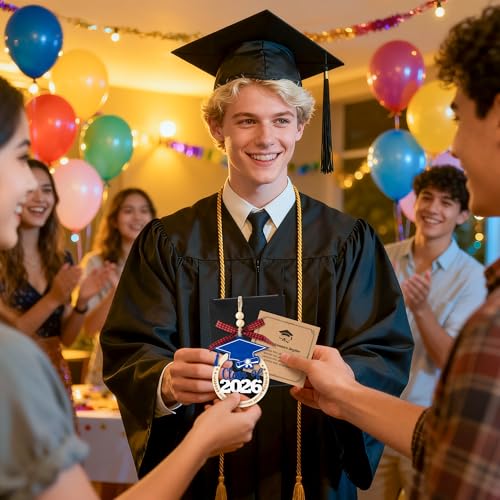 Class of 2026 Graduation Ornament - 2-Layer Wooden Cap Decor