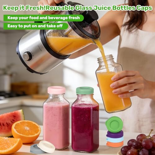 Reusable Silicone Milk Bottle Caps - 48mm Leak-Proof Lids