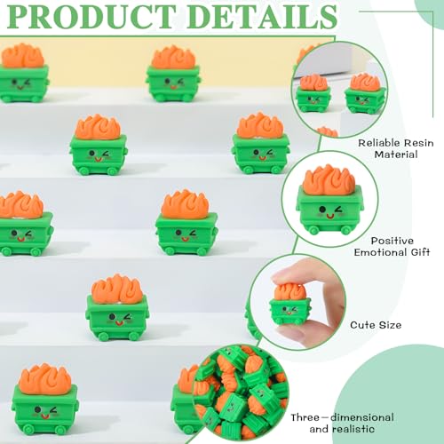 42Pcs Mini Resin Dumpster Fire Figurines - Motivational Desk Accessories