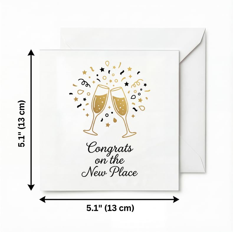 Elegant Champagne Toast New Home Card - 5.1" Square Greeting
