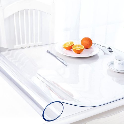 AimerGro 40X100 Inch Clear Table Protector 1.5mm Thick Plastic Table Cover Protector Waterproof Tablecloth Cover Rectangle Vinyl Desk Top Writing Mat PVC Table Pad for Wood Coffee Dining Room Tabletop