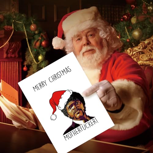 Funny Christmas Card with Samuel L Jackson Quote - Holiday Greeting Card for Him & Her