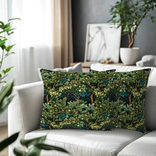 Forest03 Vintage Throw Pillow Covers - 18x18 Farmhouse Cushion Set of 2