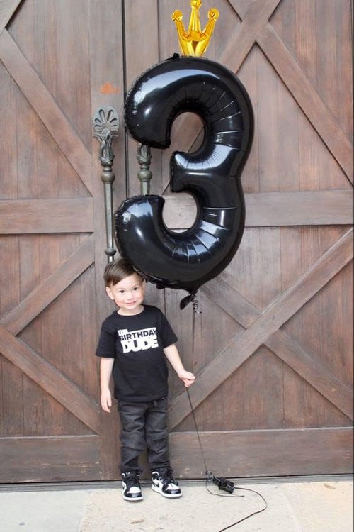 40-Inch Number 3 Balloon by Black | Perfect for 3rd Birthday Party Decorations