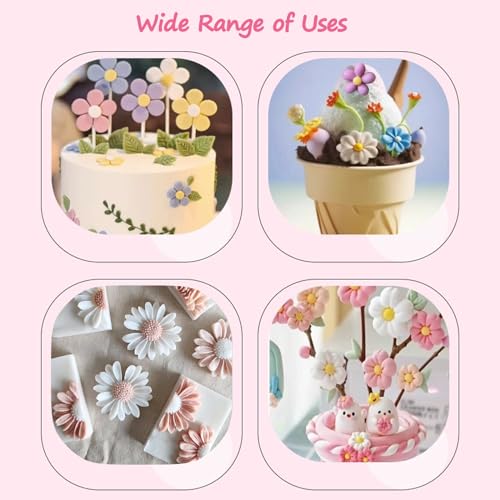Pink Flower Silicone Candy Molds - 5 Piece Set for Cake Decoration
