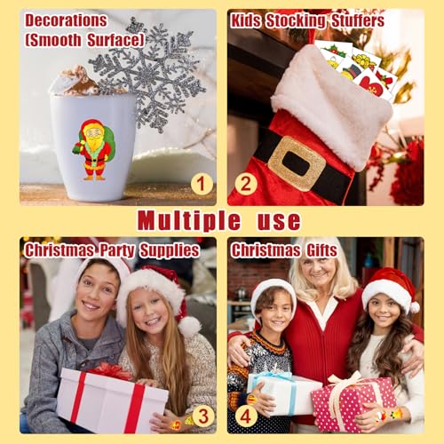 Partywind Metallic Glitter Christmas Temporary Tattoos - 204 Styles