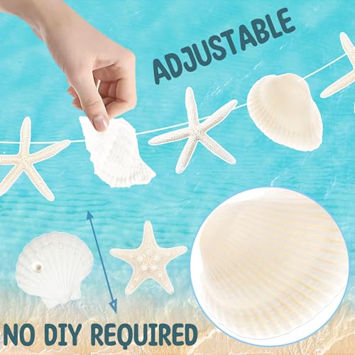 3-Piece Coastal Seashell & Starfish Hanging Banner Set for Beach Party