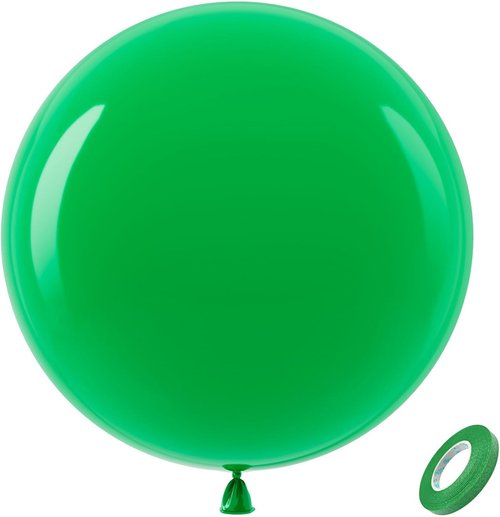 Bezente Green Giant Balloons - 36 Inch Jumbo Light Green Latex Balloons | 8 Pack for Parties & Events