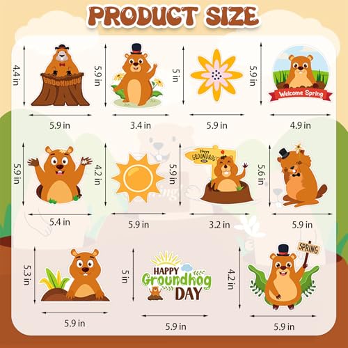 Groundhog Day Hanging Swirls Decorations - 40Pcs Party Decor