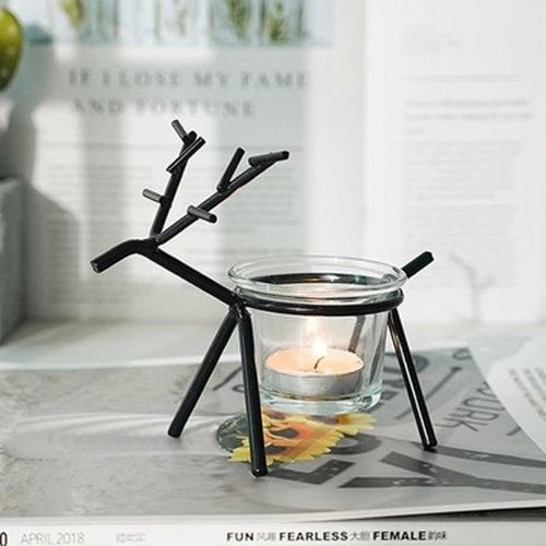 Cabilock Tealight Holder - Elegant Deer Candle Stand for Desktop Decor | Iron Construction