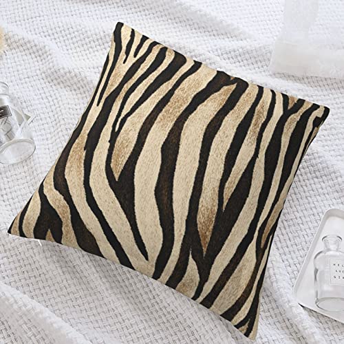 Tiger Print Throw Pillow Cover - Black & Gold 18x18 Inch