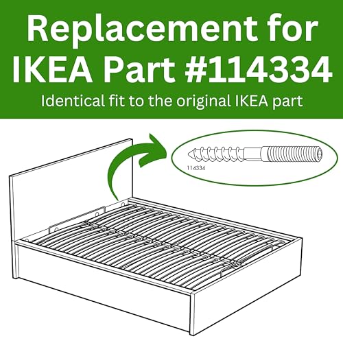 Pack of 4 IKEA Part #114334 Bed Frame Hanger Bolts - Replacement Hardware
