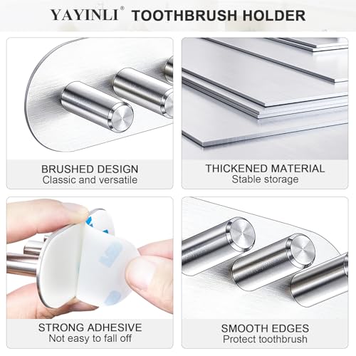 Silver Electric Toothbrush Head Holder - Wall Mounted Organizer (Small)