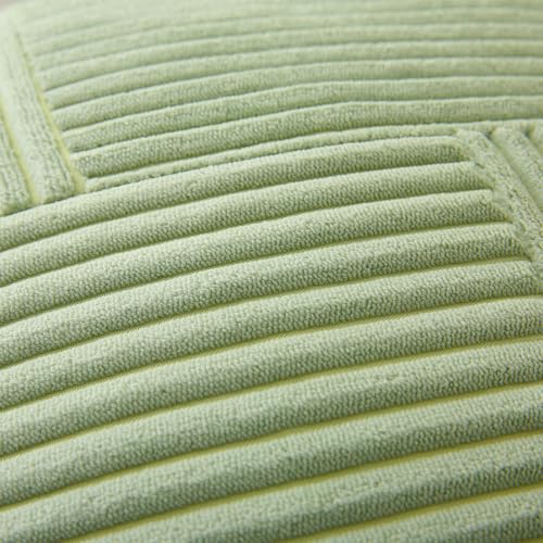 Sage Green Corduroy Lumbar Throw Pillow Cover, 14x24 Inch Textured Cushion