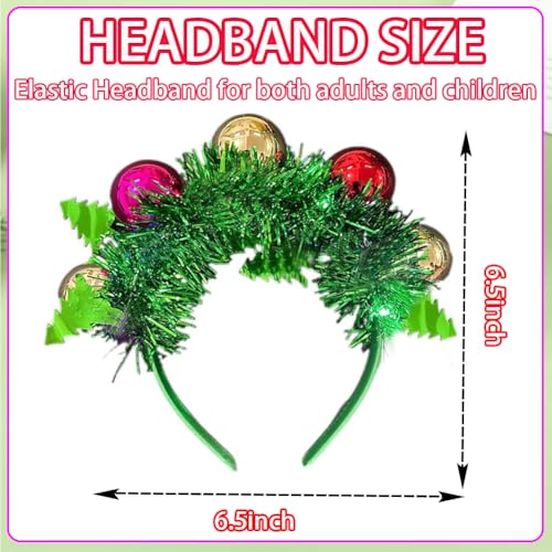 RUPOFUZA Christmas Tree Pom-Pom Headband for Women and Girls Festive Holiday Party Hair Accessory