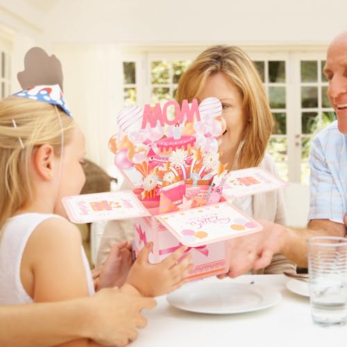 Happy Birthday Mom Pop-Up Card – Cute 3D Greeting Card