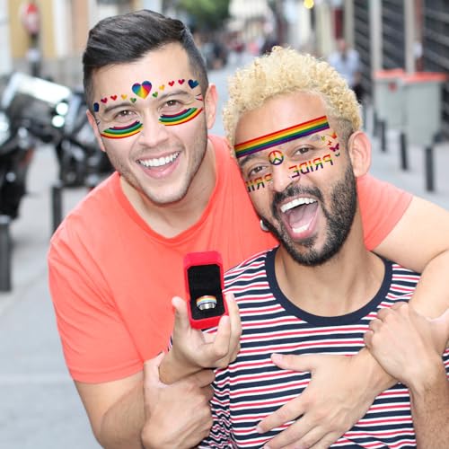 Rainbow Face Temporary Tattoos 10 Sheets LGBT Pride Parade Makeup Stickers